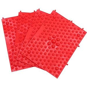 BESPORTBLE 4 stuks voetmassagemat voetreflexzonemat acupressuur voetmassage pad magneetveldtherapie reflexzones massage mat voor ontspanning van de voet (rood)