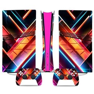 Anti Kras Voor PS5 Pro Skin Disc Edition & Voor PS5 Pro Skin Digital Edition Console Controller Vinyl Cover Skins Wraps Krasbestendig Compatibel 02869 Geen Schuimvorming(Disc Version)