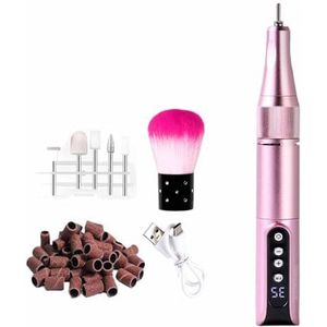 Roze,YXINHONGYUE Verstelbare snelheid elektrische nagelbestandspoetser, 35000 tpm professionele nagelboorbestandset lage trillingen en lage ruis geschikt voor nagel diy -enthousiastelingen