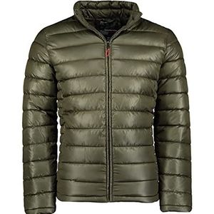 Geographical Norway Calender Basic Men - Warm donsjack met matelassé voor heren - warme jas met wintervoering voor heren - windjack met lange mouwen, kaki, M