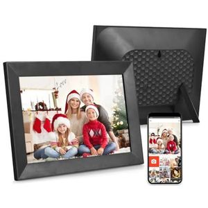 10,1 Inch WiFi Digitale Fotolijst Ingebouwde 16 GB Geheugen Slimme LCD-aanraakscherm Automatische Rotatie APP-deling High Definition Scherm(Black)