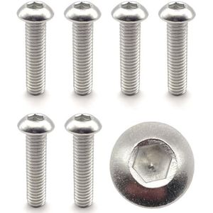 Roestvrijstalen schroef M10 x 60 mm lenskop BTR Ø 10 x 60 mm | Cilinderschroef M10 x 60 mm BHC binnenzeskant (inbussleutel) | roestvrij staal A2-70 (V2A/304) | DIN ISO 7380-1: 10 stuks ProRaje