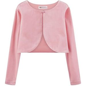 Bolerose Meisjes Lange mouwen Fluweel Voor kinderen Kinderen Sweater Bolero Shrug (Babyroze, 5-6 Jaren)