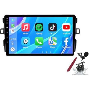 Android 14 Autoradio Sat Navi voor T-oyota Auris (2006-2011) 9 Inch Touchscreen Multimedia Speler met Draadloze Carplay GPS Navigatie FM RDS Bluetooth 5G-WiFi SWC DSP,M100s