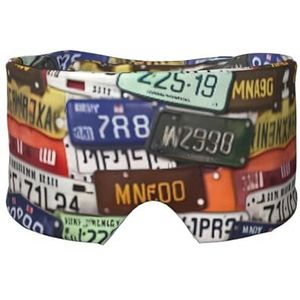 Kentekenplaat Print Oogschaduw Cover voor Dutje Reizen Yoga, Oogdekking Blinddoek Reizen Kantoor Dutje Vliegtuig