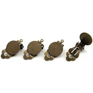 Oorclips met 12 mm kleefpad en ophanging in antiek bronskleurig 4 stuks vintage parts om zelf sieraden te maken, clips, oorbellen, oorstekers