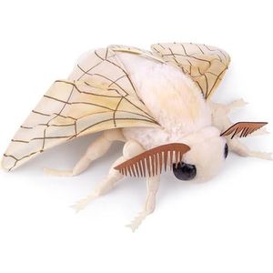 PuffPurrs Kawaii Moth Plush 33 cm, pluche dier, realistisch Silk Moth knuffeldier, motten, pluche speelgoed voor kinderen, knuffeldieren, cadeau voor natuur- en dierenliefhebbers