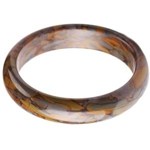 Bruine Jade Bangle Armband voor Vrouwen, Natuurlijke Geluk Armband met Sieraden Doos, Eén maat, Agaat