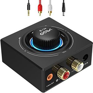 YMOO Bluetooth 5.3 Receiver, 30m RCA Adapter, 3.5mm Jack AUX HiFi, Bluetooth Ontvanger voor Home Stereo/Speaker/PC/Tablet/Smartphone, SBC AAC Audio