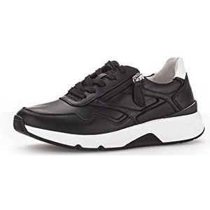 Gabor Low-Top sneakers voor dames, lage schoenen, plateauzool, straatschoenen, sportschoenen, vrijetijdsschoenen, zwart/wit, 37 EU / 4 UK