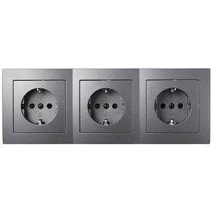 MC POWER - FLAIR - wandcontactdoos set | Beginner 3S | 4-delig | antraciet, mat