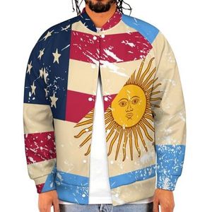 Amerikaanse En Argentinië Retro Vlag Grappige Mannen Baseball Jacket Gedrukt Jas Zachte Sweatshirt Voor Lente Herfst