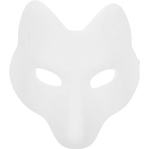 Doe-het-zelf Masker Van Een Witte Vos Gemaskerd Dierenmasker Kabuki-masker Vos Masker Cosplay Japans Halfmasker Vos Masker Leeg Gemaskerde Bal Maskers Anime Meisje Hoofddeksel Mens