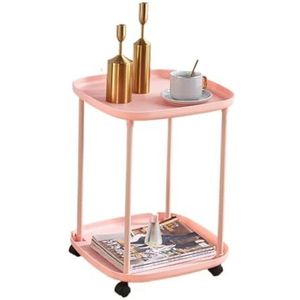 Zwarte Salontafel Plank Salontafel Mobiel Kleine Bijzettafel Nachtkastje Bijzettafel Theetafel Bank Salontafel Bed Bijzettafel Salontafel Zwart(Pink)