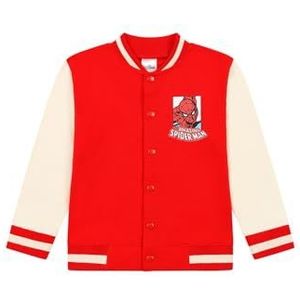 Marvel Jongens Spiderman Varsity Bomberjack Avengers Basbeball Style Jas voor kinderen, Rood, 3-4 jaar