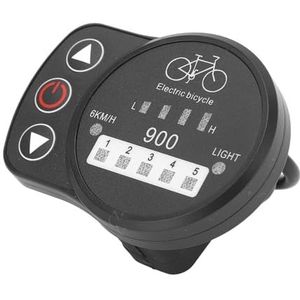 Led-meter voor elektrische fiets, 36 V, 48 V, kunststof snelheidsbatterijvermogen, koplampschakelaar, weergaveveld voor KT-controller (waterdichte stekker)