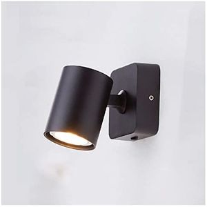 Wandlampen Aluminium wandlampen binnen 7W GU10 LED-wandlamp Moderne stijl vouwbare rotatie for thuishotel slaapkamer nachtkastje woonkamer lezen sconce Beugel lamp (Color : Cool, Size : Black With S