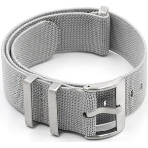 LUGEMA Horlogeband 18 Mm 20 Mm 22 Mm Nylon Horlogeband Elastische Riem Horlogeband Vervangende Armband (Color : Gray, Size : 20mm Silver Buckle)