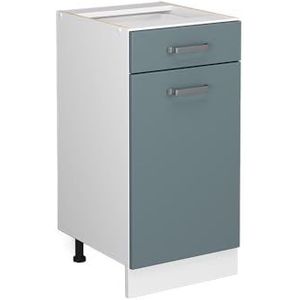 Vicco Onderkast keuken R-Line, blauw-grijs/wit, 40 cm, AP eiken