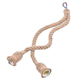 Vintage touwlampen, 1m vintage dikke hennep touw industriële plafondlamp hanglamp E27 basislamp snoer (dubbel)