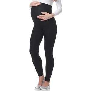 Be Mammy BE-Leggings-02 Dames Zwangerschapsleggings - Lang - Viscose - Elasthan - Zwart - S