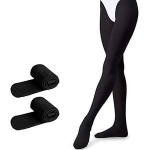 Balletpanty's Kinderdanspanty met voet voor meisjes en dames (DE/NL/SE/PL, Leeftijd, 8 jaar, 12 jaar, Regular, Zwart*2)