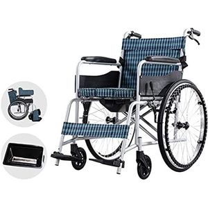 Rolstoelen Opvouwbaar Zelfrijdend Compact transport Lichtgewicht opvouwbaar met begeleidende remmen Potje 24 inch Lekbestendige massieve band