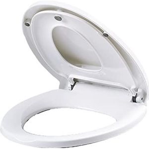 Verlengde toiletbril met ingebouwde toiletbril for peuters, zindelijkheidstraining toiletbril for kinderen en volwassenen Plastic toiletbrillen Langwerpig langzaam sluitend met magneten
