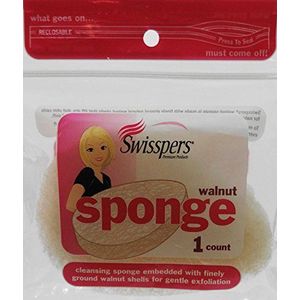 Swisspers 2 stuk walnoot exfoliërende spons, 0.7 oz