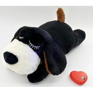 Pawsource snuggle puppy - knuffel met hartslag voor puppy - hartslag knuffel (Zwart)