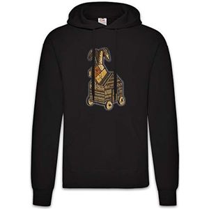Urban Backwoods Trojan Rabbit Heren Hoodie Hooded Sweatshirt Met Capuchon Zwart Maat S