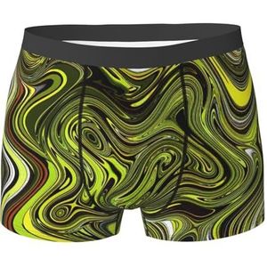 Heren Boxer Shorts Abstract Groen Snake Print Boxer Broek Funky Boxer Shorts Grappige Onderbroek Voor Man, Man Jongen, Ondergoed 384, XXL