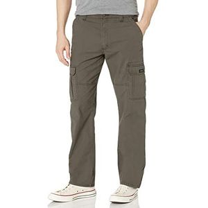 Wrangler Authentics Relaxed Fit Stretch Cargo Broek voor heren, Olijfdrab, 42W / 30L