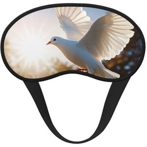 Slaapoogmasker voor dames en heren, zacht, comfortabel slaapmasker, verduisterend, slaapoogbedekking voor reizen, yoga, dutje ploegenwerk, witte duif vliegend in de zon