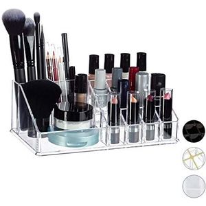 Relaxdays make-up organizer - 16 vakken - cosmetica - lippenstift houder - transparant