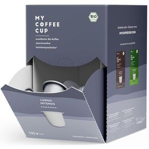 My Coffee Cup Mega Box Lungo Intenso Koffiecapsules voor Nespresso®3-capsules, 100% industrieel composteerbare koffiecapsules, 0% aluminium, duurzame koffiecapsules