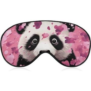 Roze panda katoenen slaapmasker, lichtblokkerend oogmasker, comfortabel en zacht, oogbedekking met elastiek, geschikt voor mannen en vrouwen, geschikt voor reizen en slapen