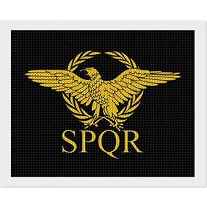 Romeinse Rijk Senaat SPQR Vlag Diamant Kunst Volledige Boor Diamant Foto Schilderen Kits voor Thuis Muur Decor 40 cm x 50 cm