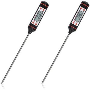 kwmobile Digitale Kook Thermometer Set - Lees de Temperatuur van Vlees - Voor de Keukenoven, Smoker, Grill, BBQ en Hete Dranken - LCD Display