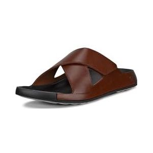ECCO Cozmo Two Band Cross Slide Sandaal voor heren, Cognac, 4/4.5 UK