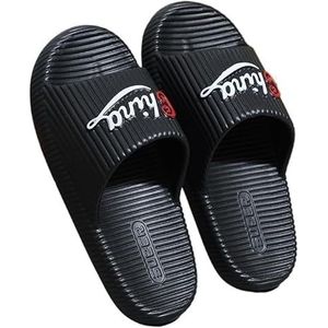 Non-slip Bathroom Slippers,Soft Slippers,Indoor and Outdoor Platform Pool Slippers Shower Slippers (Color : Black, Size : 38-39)