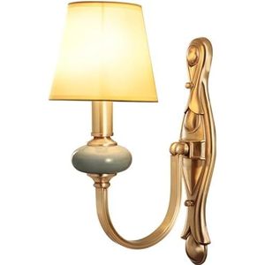 Modern Wall Lamps Modern All-Copper American Ceramic Wall Sconce Bedroom Bedside Living Room Aisle Single Head Lamp Indoor,Moderne inrichting