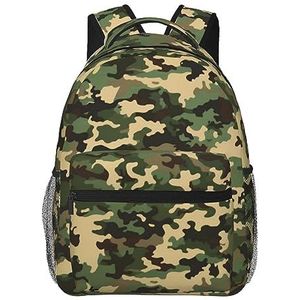 DOFFO Camo bedrukte reisrugzak,Lichtgewicht Casual Laptop Dagrugzak Leuke Wandelen Rugzakken Tas Voor Vrouwen Mannen, Zwart, One Size