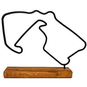 F1 track model, Formule 1 Track Statue, Cadeau idee voor een Formule 1 fan, F1 track draad op houten basis 20cm, Kamerdecoratie voor F1 fan, Cadeau voor een motorsport fan, Verstappen (Silverstone)