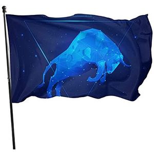 Tuinvlag 90x150cm, blauwe koe activiteit vlag lichtgewicht decoratieve vlag 2 metalen oogjes boerderij vlag, voor festival, activiteiten, college slaapzaal