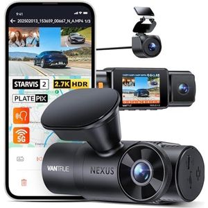 VANTRUE N4S Triple Dashcam auto 2,7 K + 2,5 K + 2,5 K voor en achter, 5 GHz WiFi GPS camera infrarood, 3 Canuax HDR 360 graden, Franse spraakbediening, 10 s pre-opname, max. 1 TB