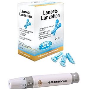 Voordeelverpakking SD Codefree steekhulp + 100 bloedlantetten 28G in voordeelverpakking - diabetes-voordeelset