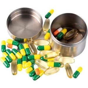 Pill dispenser Metal Pill Case Titanium, Portable Travel Pill Box, Waterproof Pill Container Large, For Pocket Outdoor Camping (Size : Extra Large)