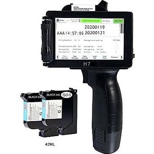 Draagbare inkjetprinter Draagbare thermische handheld inkjetprinter, glazen doos metaal plastic printen, 1 mm-12,7 mm 2D-code label barcodeprinter (Color : 1printer and 2 ink, Size : 1)