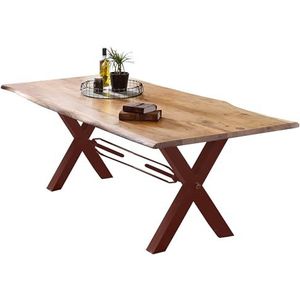 Dynamic24 Tafel 180x90cm acacia metalen houten tafel eettafel keukentafel eettafel keuken